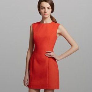French Connection Dress Women's 2 Orange Sheath Fit Flare Sleeveless Polyester